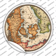 Denmark Map Novelty Circle Sticker Decal Small