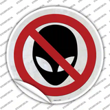 No Aliens Novelty Circle Sticker Decal Small