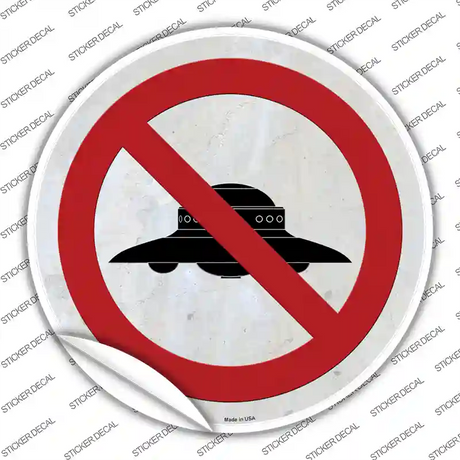 No UFOs Novelty Circle Sticker Decal Small