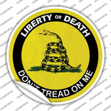 Liberty Or Death Gadsden Novelty Circle Sticker Decal Small