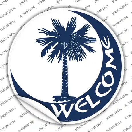 Welcome South Carolina Flag Novelty Circle Sticker Decal Small