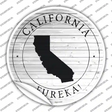 California Eureka Novelty Circle Sticker Decal Small