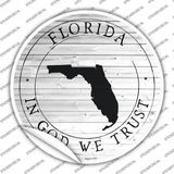 Florida In God We Trust Novelty Circle Sticker Decal Small