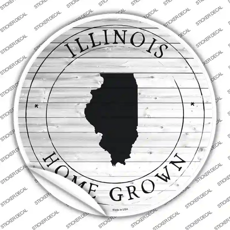 Illinois Home Grown Novelty Circle Sticker Decal Small