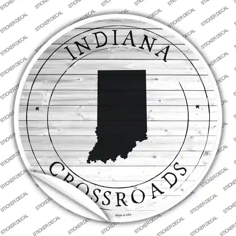 Indiana Crossroads Novelty Circle Sticker Decal Small