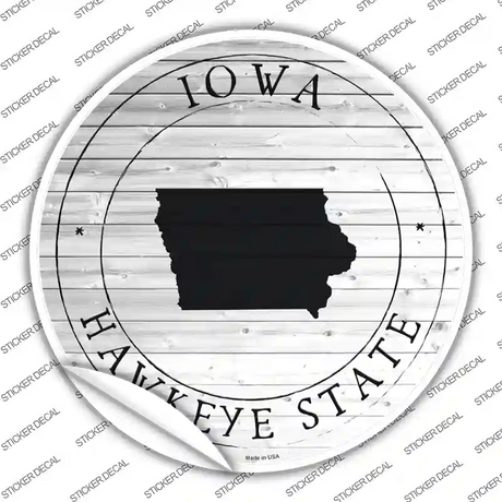 Iowa Hawkeye State Novelty Circle Sticker Decal Small