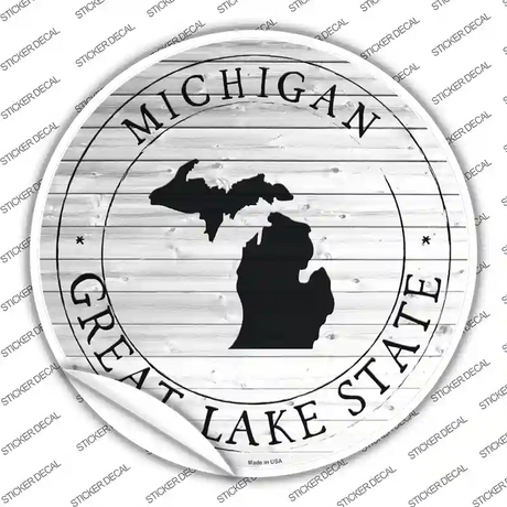 Michigan Great Lake State Novelty Circle Sticker Decal Small