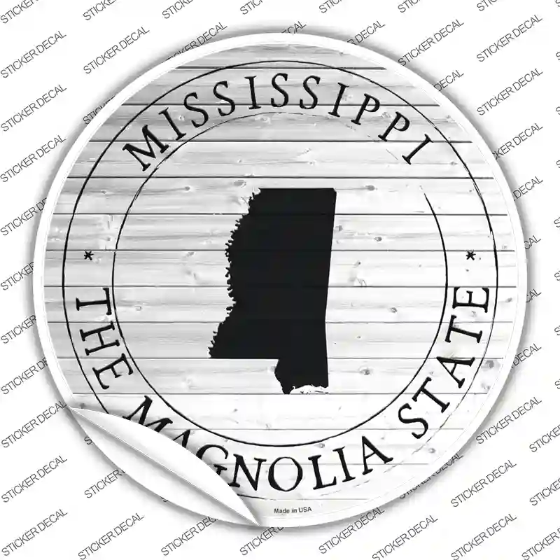 Mississippi Magnolia State Novelty Circle Sticker Decal Small