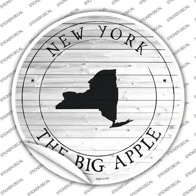 New York Big Apple Novelty Circle Sticker Decal Small