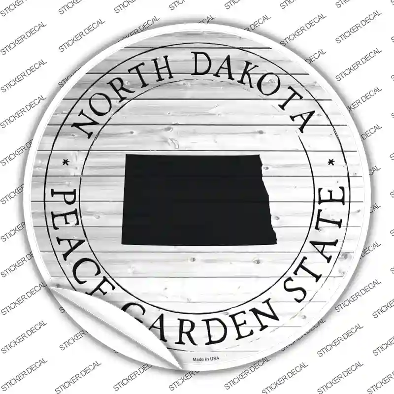 North Dakota Peace Garden State Novelty Circle Sticker Decal Small