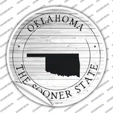 Oklahoma Sooner State Novelty Circle Sticker Decal Small