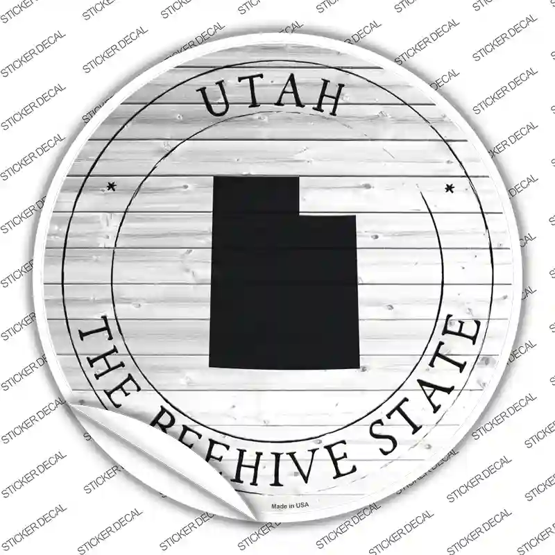 Utah Beehive State Novelty Circle Sticker Decal Small