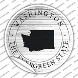 Washington Evergreen State Novelty Circle Sticker Decal Small