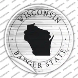 Wisconsin Badger State Novelty Circle Sticker Decal Small