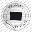 Wyoming Equality State Novelty Circle Sticker Decal Small