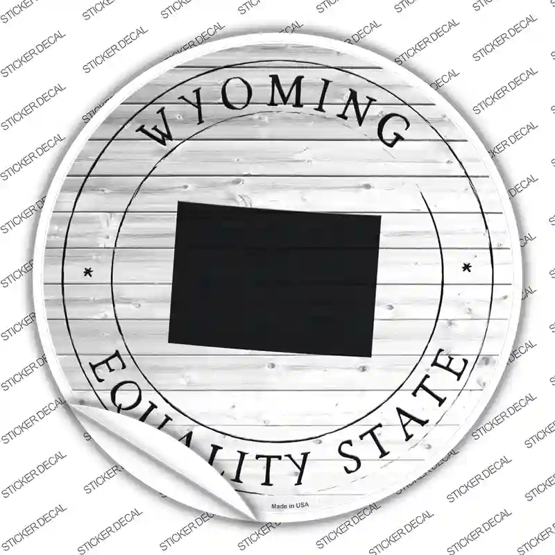 Wyoming Equality State Novelty Circle Sticker Decal Small