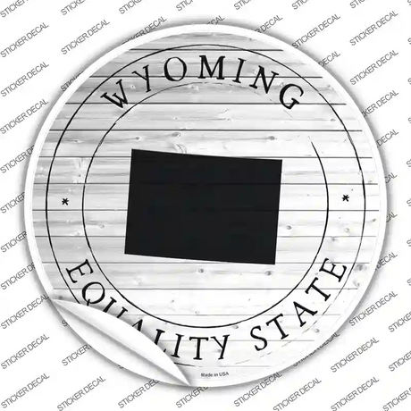 Wyoming Equality State Novelty Circle Sticker Decal Small