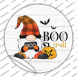 Boo Yall Spooky Gnome Novelty Circle Sticker Decal Small