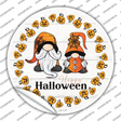 Happy Halloween Pumpkin Spooky Gnomes Novelty Circle Sticker Decal Small