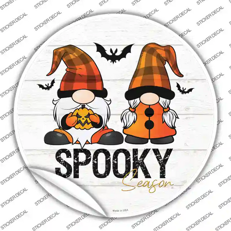 Spooky Season Gnomes Novelty Circle Sticker Decal Small