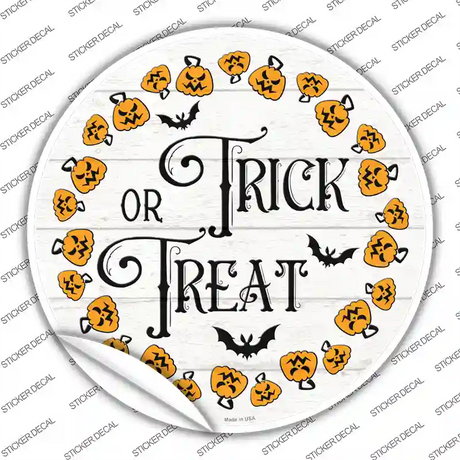 Trick Or Treat Pumpkin Ring Novelty Circle Sticker Decal Small