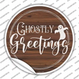 Ghostly Greetings Novelty Circle Sticker Decal Small