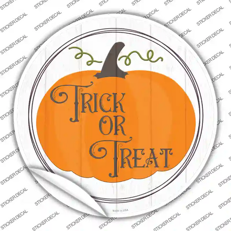 Trick Or Treat Pumpkin Novelty Circle Sticker Decal Small