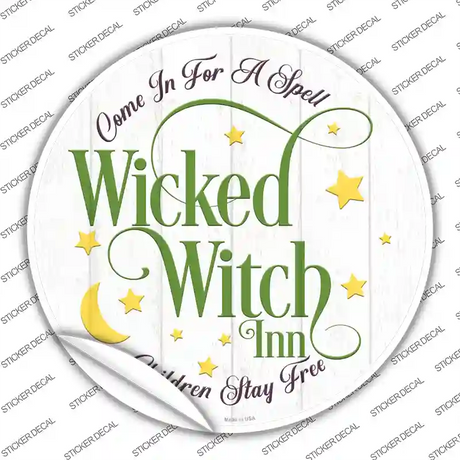 Wicked Witch Inn Novelty Circle Sticker Decal Small