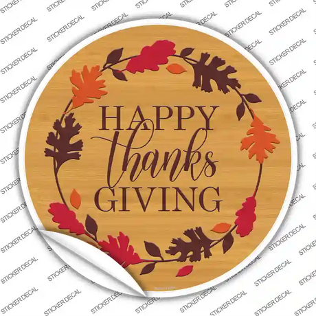 Happy Thanksgiving Novelty Circle Sticker Decal Small