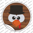 Turkey Face Top Hat Novelty Circle Sticker Decal Small