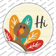 Turkey Says Hi Novelty Circle Sticker Decal Small