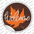 Welcome Leaf Novelty Circle Sticker Decal Small