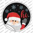 Santa Says Hi Novelty Circle Sticker Decal Small