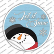 Let It Snow Blue Novelty Circle Sticker Decal Small