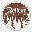 Believe Winter Silhouette Novelty Circle Sticker Decal Small