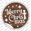 Merry Christmas with Cross Novelty Circle Sticker Decal Small