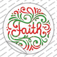 Faith Christmas Novelty Circle Sticker Decal Small