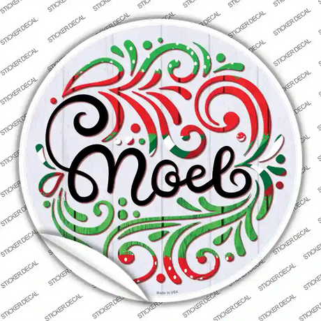 Noel Christmas Novelty Circle Sticker Decal Small