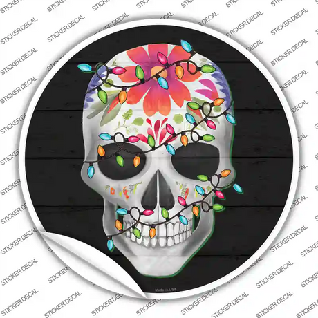 Calavera with Lights Novelty Circle Sticker Decal Small