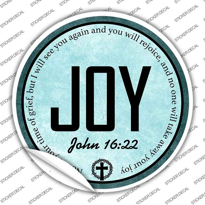 Joy Bible Verse Novelty Circle Sticker Decal C-2108s