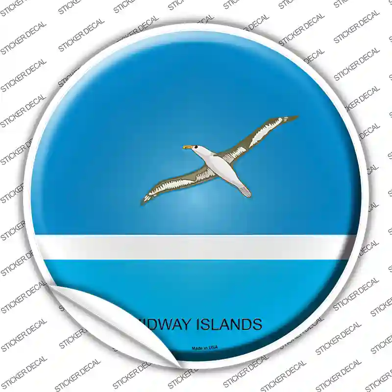 Midway Islands Country Novelty Circle Sticker Decal Small