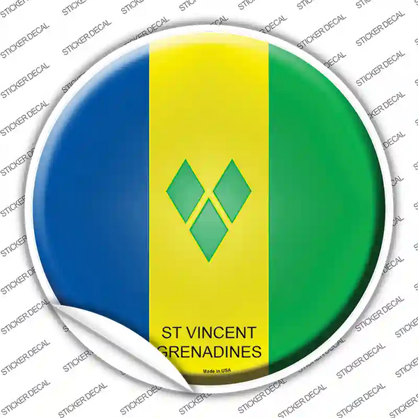 St Vincent Grenadines Country Novelty Circle Sticker Decal | Smart Blonde