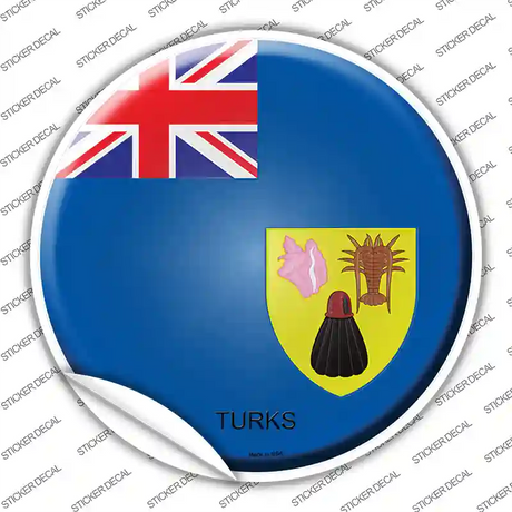 Turks Country Novelty Circle Sticker Decal