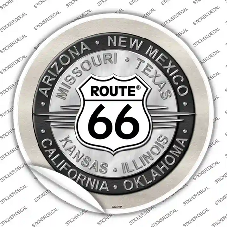 Route 66 States Novelty Circle Sticker Decal Small