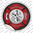 Firefighter Novelty Circle Sticker Decal Small