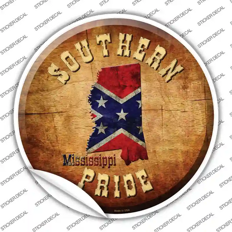 Southern Pride Mississippi Novelty Circle Sticker Decal Small