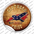 Southern Pride North Carolina Novelty Circle Sticker Decal Small