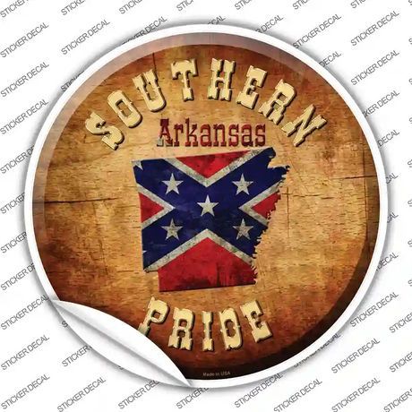 Southern Pride Arkansas Novelty Circle Sticker Decal Small