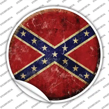 Confederate Flag Novelty Circle Sticker Decal Small