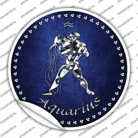 Aquarius Novelty Circle Sticker Decal Small